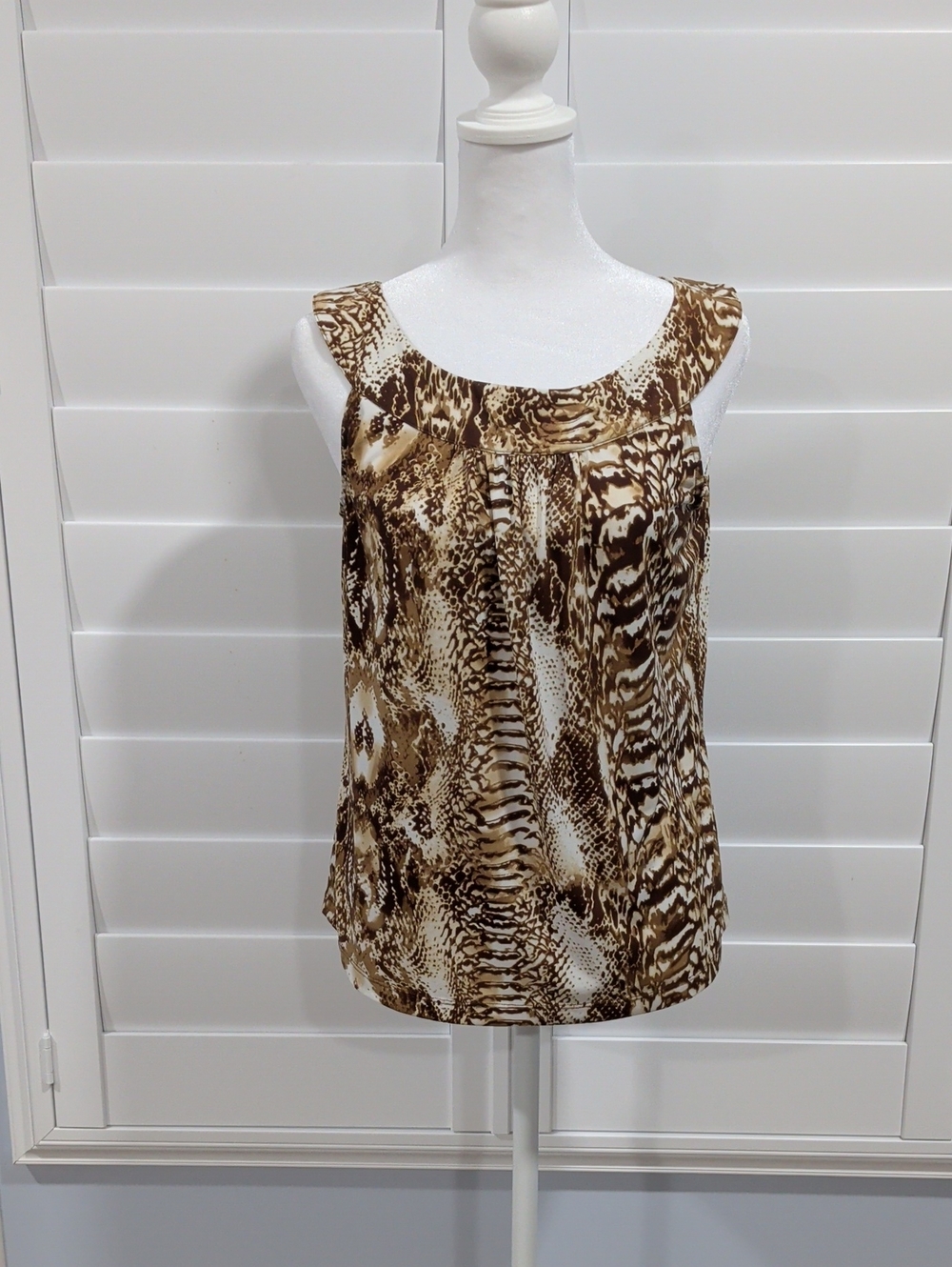 Calvin Klein Brown Animal Print Sleeveless Top